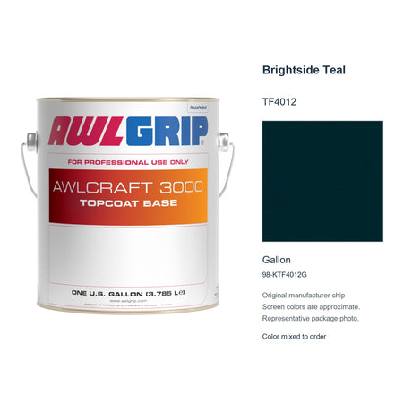 Awlgrip Awlcraft 3000 Brightside Teal TF4012, Gallon, 98-KTF4012G: representative original can with exact manufacturer color card sample