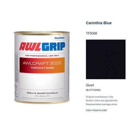 Awlgrip Awlcraft 3000 Carinthia Blue TF5006, Quart, 98-KTF5006Q: representative original can with exact manufacturer color card sample