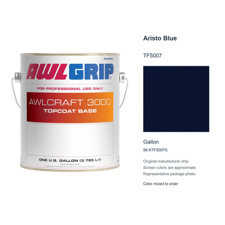 Awlgrip Awlcraft 3000 Aristo Blue TF5007, Gallon, 98-KTF5007G: representative original can with exact manufacturer color card sample