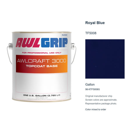 Awlgrip Awlcraft 3000 Royal Blue TF5008, Gallon, 98-KTF5008G: representative original can with exact manufacturer color card sample