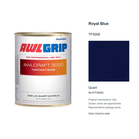 Awlgrip Awlcraft 3000 Royal Blue TF5008, Quart, 98-KTF5008Q: representative original can with exact manufacturer color card sample