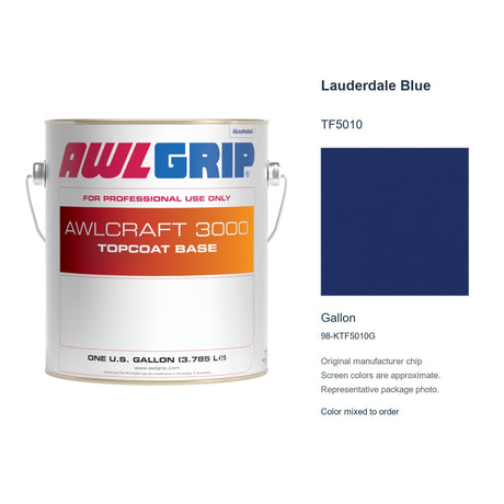 Awlgrip Awlcraft 3000 Lauderdale Blue TF5010, Gallon, 98-KTF5010G: representative original can with exact manufacturer color card sample