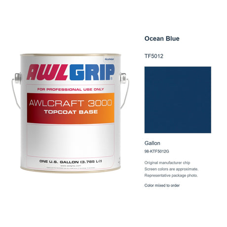 Awlgrip Awlcraft 3000 Ocean Blue TF5012, Gallon, 98-KTF5012G: representative original can with exact manufacturer color card sample