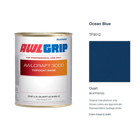Awlgrip Awlcraft 3000 Ocean Blue TF5012, Quart, 98-KTF5012Q: representative original can with exact manufacturer color card sample