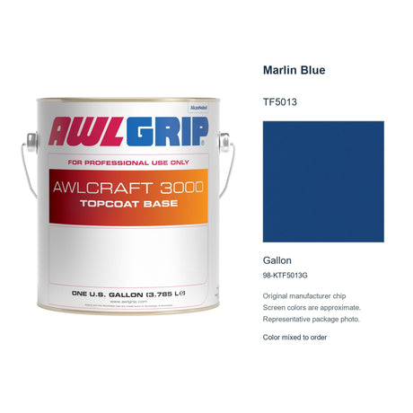 Awlgrip Awlcraft 3000 Marlin Blue TF5013, Gallon, 98-KTF5013G: representative original can with exact manufacturer color card sample