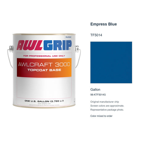 Awlgrip Awlcraft 3000 Empress Blue TF5014, Gallon, 98-KTF5014G: representative original can with exact manufacturer color card sample
