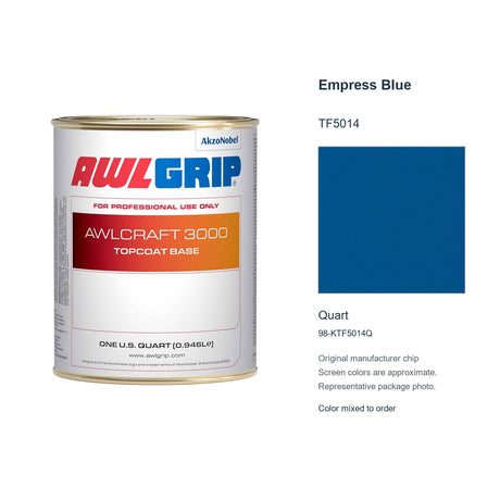 Awlgrip Awlcraft 3000 Empress Blue TF5014, Quart, 98-KTF5014Q: representative original can with exact manufacturer color card sample