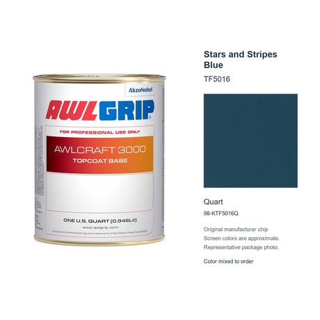 Awlgrip Awlcraft 3000 Stars and Stripes Blue TF5016, Quart, 98-KTF5016Q: representative original can with exact manufacturer color card sample