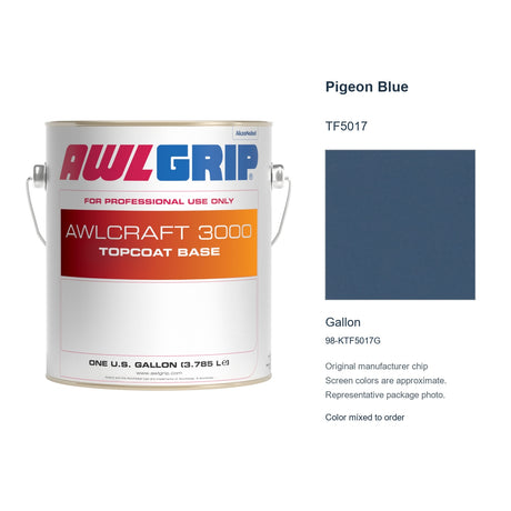 Awlgrip Awlcraft 3000 Pigeon Blue TF5017, Gallon, 98-KTF5017G: representative original can with exact manufacturer color card sample
