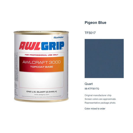 Awlgrip Awlcraft 3000 Pigeon Blue TF5017, Quart, 98-KTF5017Q: representative original can with exact manufacturer color card sample