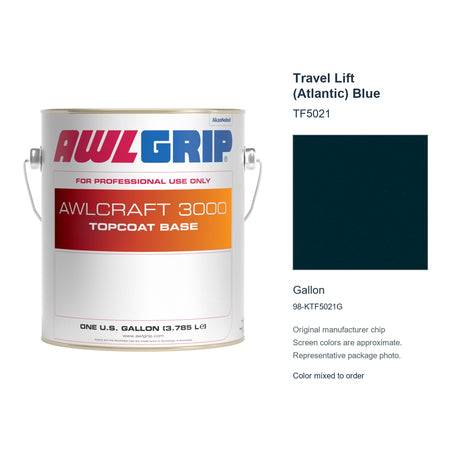 Awlgrip Awlcraft 3000 Travel Lift (Atlantic) Blue TF5021, Gallon, 98-KTF5021G: representative original can with exact manufacturer color card sample