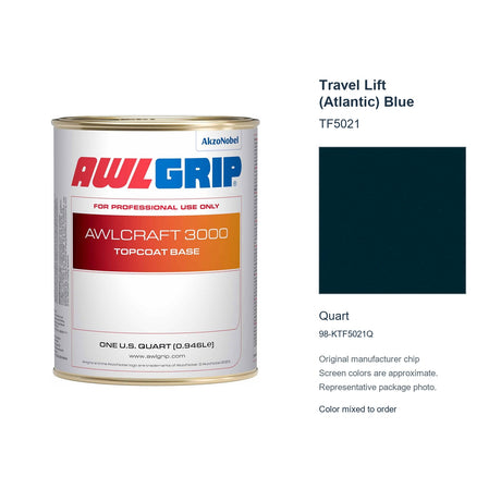 Awlgrip Awlcraft 3000 Travel Lift (Atlantic) Blue TF5021, Quart, 98-KTF5021Q: representative original can with exact manufacturer color card sample