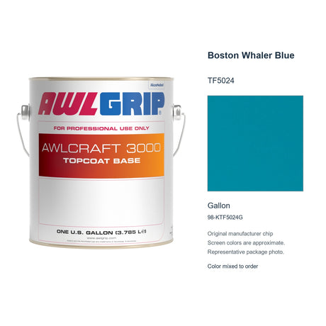 Awlgrip Awlcraft 3000 Boston Whaler Blue TF5024, Gallon, 98-KTF5024G: representative original can with exact manufacturer color card sample