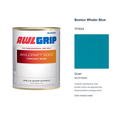 Awlgrip Awlcraft 3000 Boston Whaler Blue TF5024, Quart, 98-KTF5024Q: representative original can with exact manufacturer color card sample