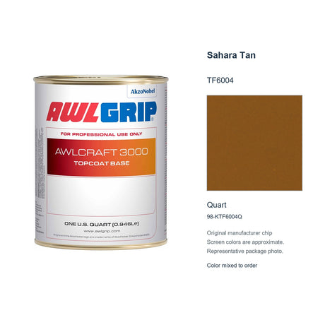 Awlgrip Awlcraft 3000 Sahara Tan TF6004, Quart, 98-KTF6004Q: representative original can with exact manufacturer color card sample
