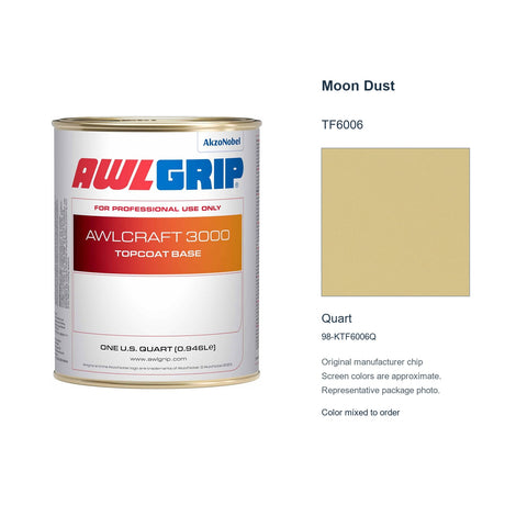 Awlgrip Awlcraft 3000 Moon Dust TF6006, Quart, 98-KTF6006Q: representative original can with exact manufacturer color card sample