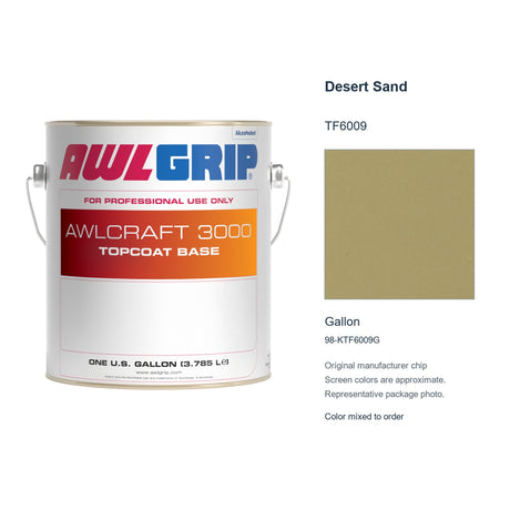 Awlgrip Awlcraft 3000 Desert Sand TF6009, Gallon, 98-KTF6009G: representative original can with exact manufacturer color card sample