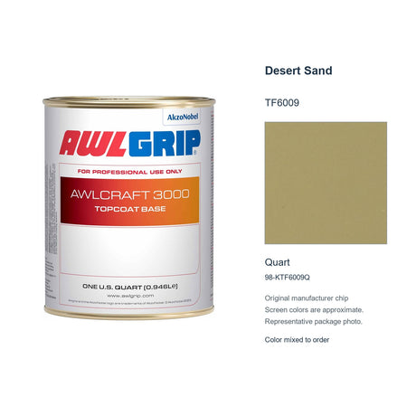 Awlgrip Awlcraft 3000 Desert Sand TF6009, Quart, 98-KTF6009Q: representative original can with exact manufacturer color card sample
