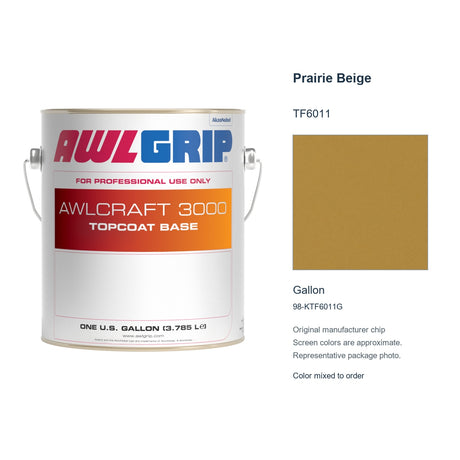 Awlgrip Awlcraft 3000 Prairie Beige TF6011, Gallon, 98-KTF6011G: representative original can with exact manufacturer color card sample