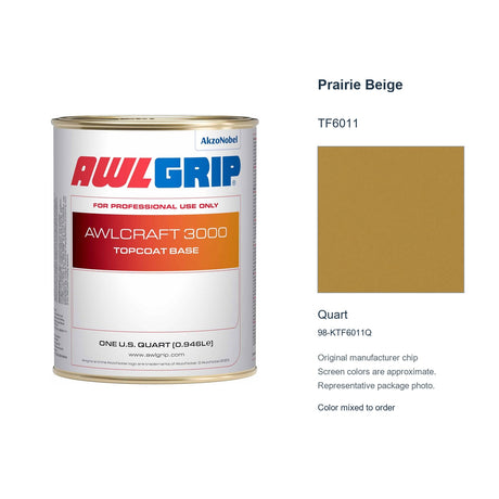 Awlgrip Awlcraft 3000 Prairie Beige TF6011, Quart, 98-KTF6011Q: representative original can with exact manufacturer color card sample