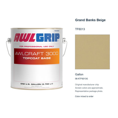 Awlgrip Awlcraft 3000 Grand Banks Beige TF6013, Gallon, 98-KTF6013G: representative original can with exact manufacturer color card sample