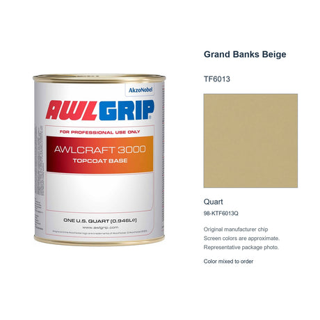 Awlgrip Awlcraft 3000 Grand Banks Beige TF6013, Quart, 98-KTF6013Q: representative original can with exact manufacturer color card sample