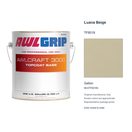 Awlgrip Awlcraft 3000 Luana Beige TF6019, Gallon, 98-KTF6019G: representative original can with exact manufacturer color card sample