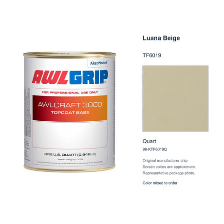 Awlgrip Awlcraft 3000 Luana Beige TF6019, Quart, 98-KTF6019Q: representative original can with exact manufacturer color card sample