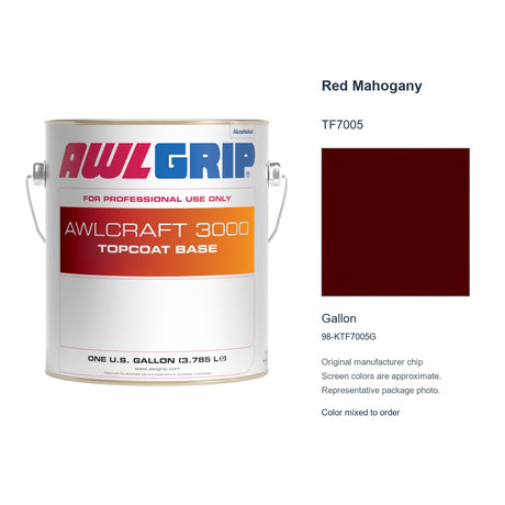 Awlgrip Awlcraft 3000 Red Mahogany TF7005, Gallon, 98-KTF7005G: representative original can with exact manufacturer color card sample