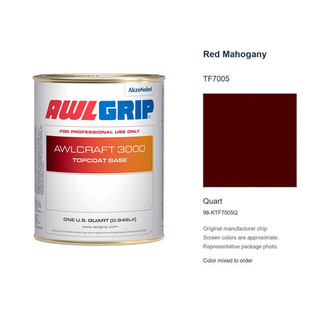 Awlgrip Awlcraft 3000 Red Mahogany TF7005, Quart, 98-KTF7005Q: representative original can with exact manufacturer color card sample