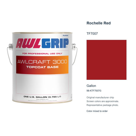 Awlgrip Awlcraft 3000 Rochelle Red TF7007, Gallon, 98-KTF7007G: representative original can with exact manufacturer color card sample