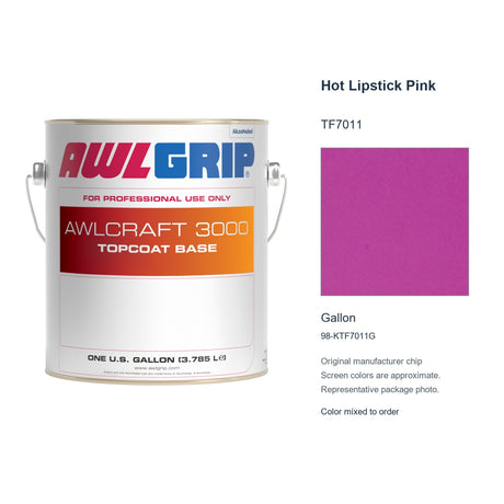 Awlgrip Awlcraft 3000 Hot Lipstick Pink TF7011, Gallon, 98-KTF7011G: representative original can with exact manufacturer color card sample