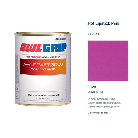 Awlgrip Awlcraft 3000 Hot Lipstick Pink TF7011, Quart, 98-KTF7011Q: representative original can with exact manufacturer color card sample