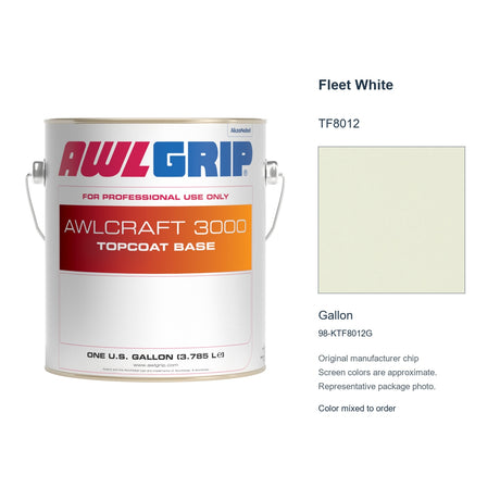 Awlgrip Awlcraft 3000 Fleet White TF8012, Gallon, 98-KTF8012G: representative original can with exact manufacturer color card sample