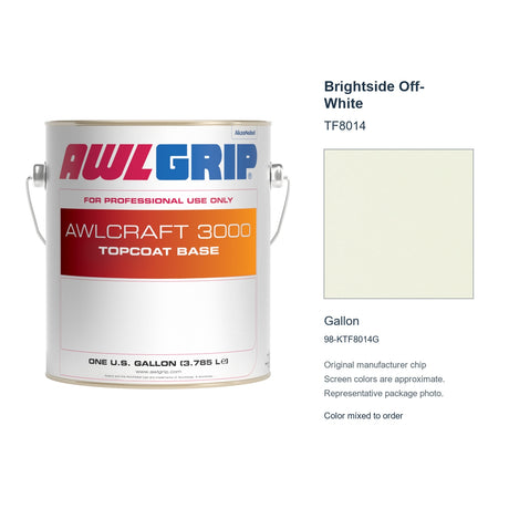 Awlgrip Awlcraft 3000 Brightside Off-White TF8014, Gallon, 98-KTF8014G: representative original can with exact manufacturer color card sample