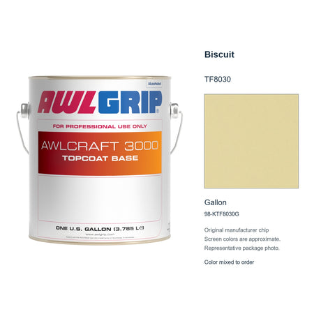 Awlgrip Awlcraft 3000 Biscuit TF8030, Gallon, 98-KTF8030G: representative original can with exact manufacturer color card sample