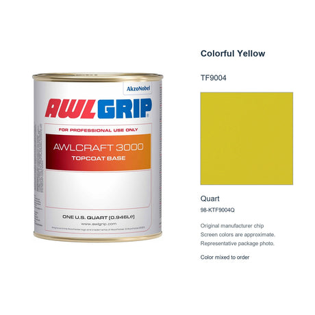 Awlgrip Awlcraft 3000 Colorful Yellow TF9004, Quart, 98-KTF9004Q: representative original can with exact manufacturer color card sample