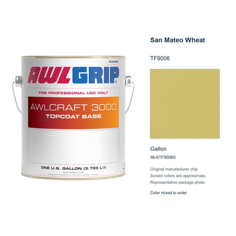 Awlgrip Awlcraft 3000 San Mateo Wheat TF9006, Gallon, 98-KTF9006G: representative original can with exact manufacturer color card sample