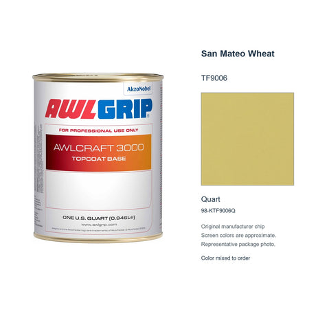 Awlgrip Awlcraft 3000 San Mateo Wheat TF9006, Quart, 98-KTF9006Q: representative original can with exact manufacturer color card sample