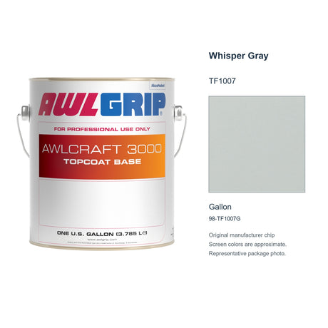 Awlgrip Whisper Gray TF1007, Gallon, 98-TF1007G: representative original can with exact manufacturer color card sample