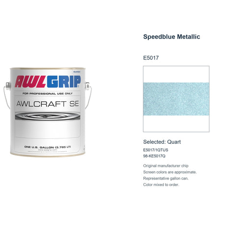 Awlgrip Awlcraft SE Speedblue Metallic E5017, selected Quart, E5017/1QTUS: original manufacturer chip with representative gallon can
