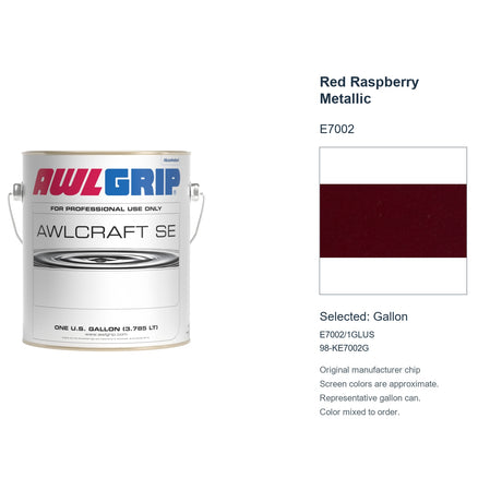 Awlgrip Awlcraft SE Red Raspberry Metallic E7002, selected Gallon, E7002/1GLUS: original manufacturer chip with representative gallon can