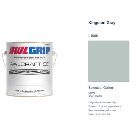 Awlgrip Awlcraft SE Kingston Gray L1006, selected Gallon, L1006: original manufacturer chip with representative gallon can
