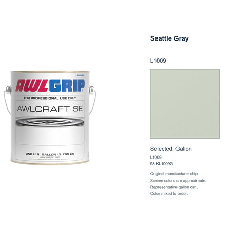 Awlgrip Awlcraft SE Seattle Gray L1009, selected Gallon, L1009: original manufacturer chip with representative gallon can