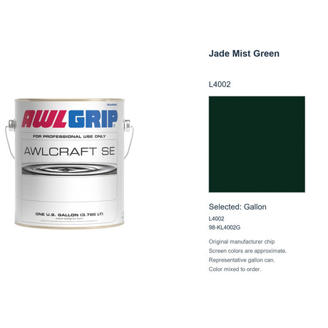 Awlgrip Awlcraft SE Jade Mist Green L4002, selected Gallon, L4002: original manufacturer chip with representative gallon can