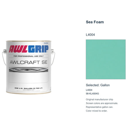 Awlgrip Awlcraft SE Sea Foam L4004, selected Gallon, L4004: original manufacturer chip with representative gallon can