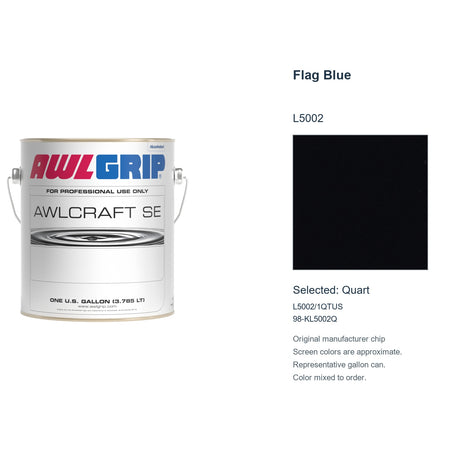 Awlgrip Awlcraft SE Flag Blue L5002, selected Quart, L5002/1QTUS: original manufacturer chip with representative gallon can
