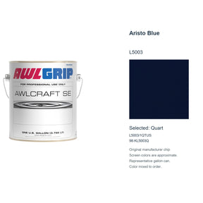 Awlgrip Awlcraft SE Aristo Blue L5003, selected Quart, L5003/1QTUS: original manufacturer chip with representative gallon can