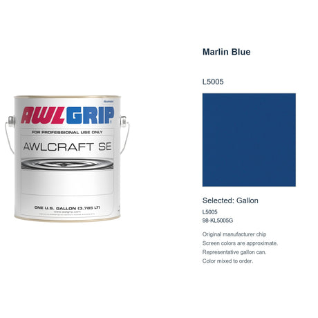 Awlgrip Awlcraft SE Marlin Blue L5005, selected Gallon, L5005: original manufacturer chip with representative gallon can