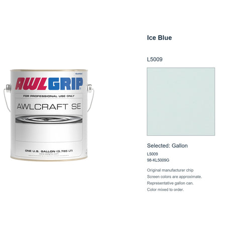 Awlgrip Awlcraft SE Ice Blue L5009, selected Gallon, L5009: original manufacturer chip with representative gallon can